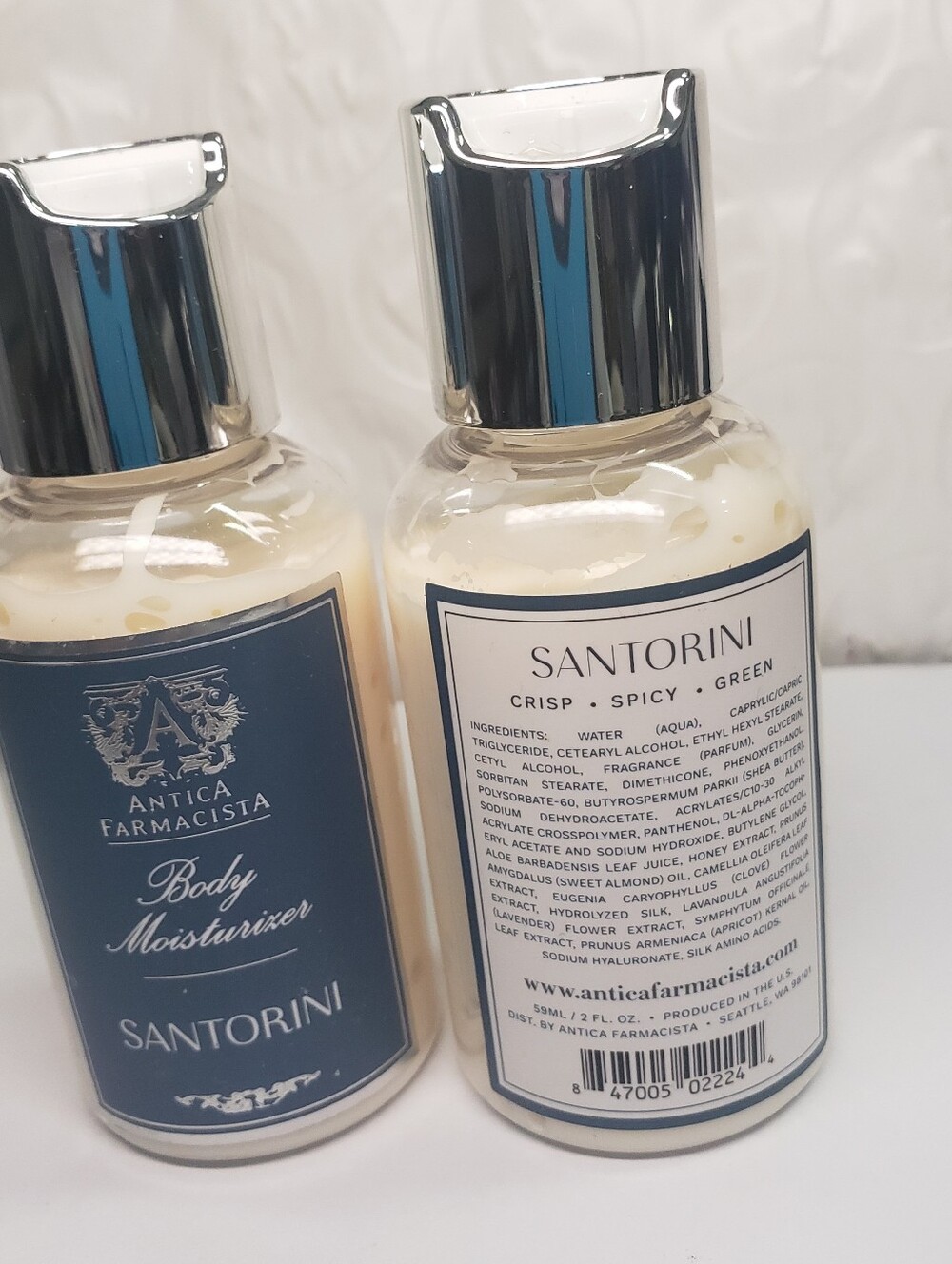 NEW 2 Antica Farmacista Santorini Body Lotion Travel Size @ 2 oz